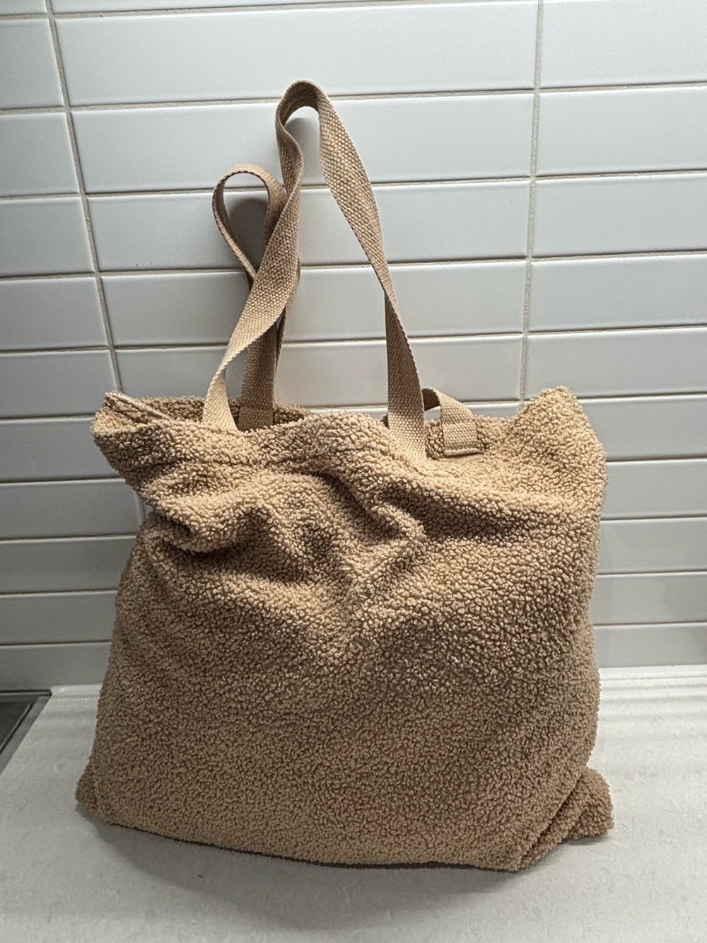 🎀4/$20🎀Cozy Teddy Tote Bag in Warm Beige